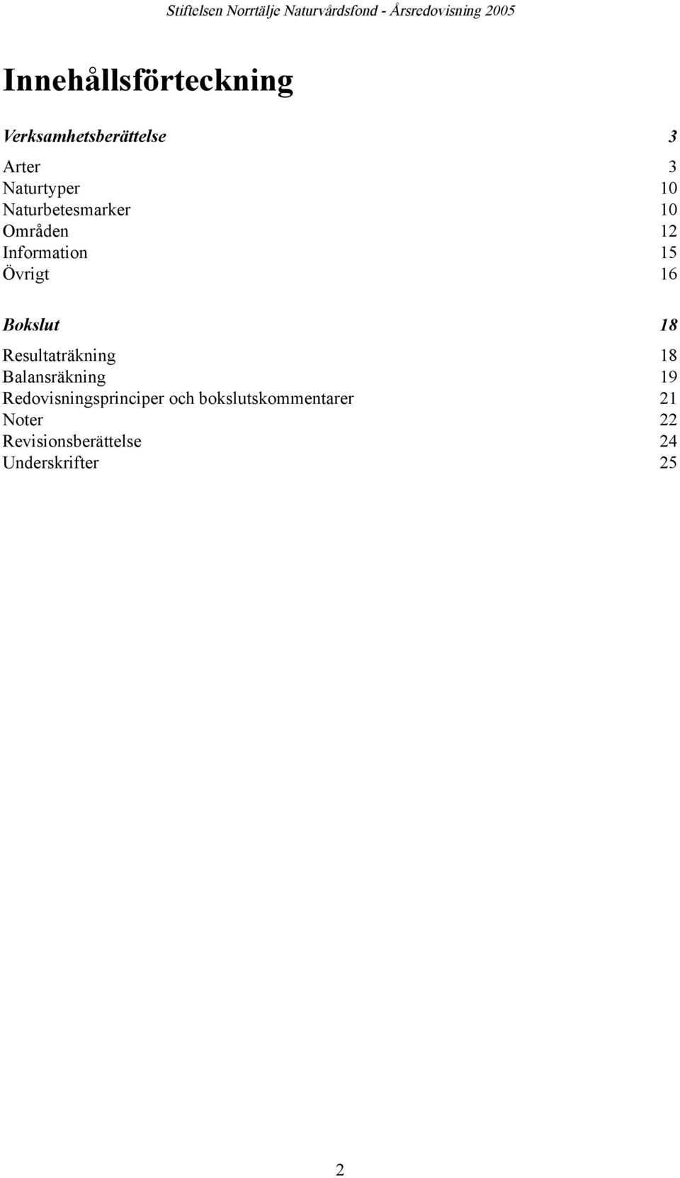 Resultaträkning 18 Balansräkning 19 Redovisningsprinciper och