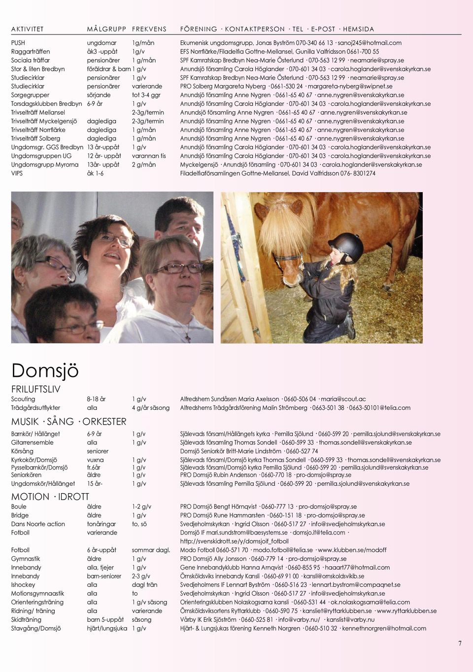99 neamarie@spray.se Stor & liten Bredbyn föräldrar & barn 1 g/v Anundsjö församling Carola Höglander 070-601 34 03 carola.hoglander@svenskakyrkan.