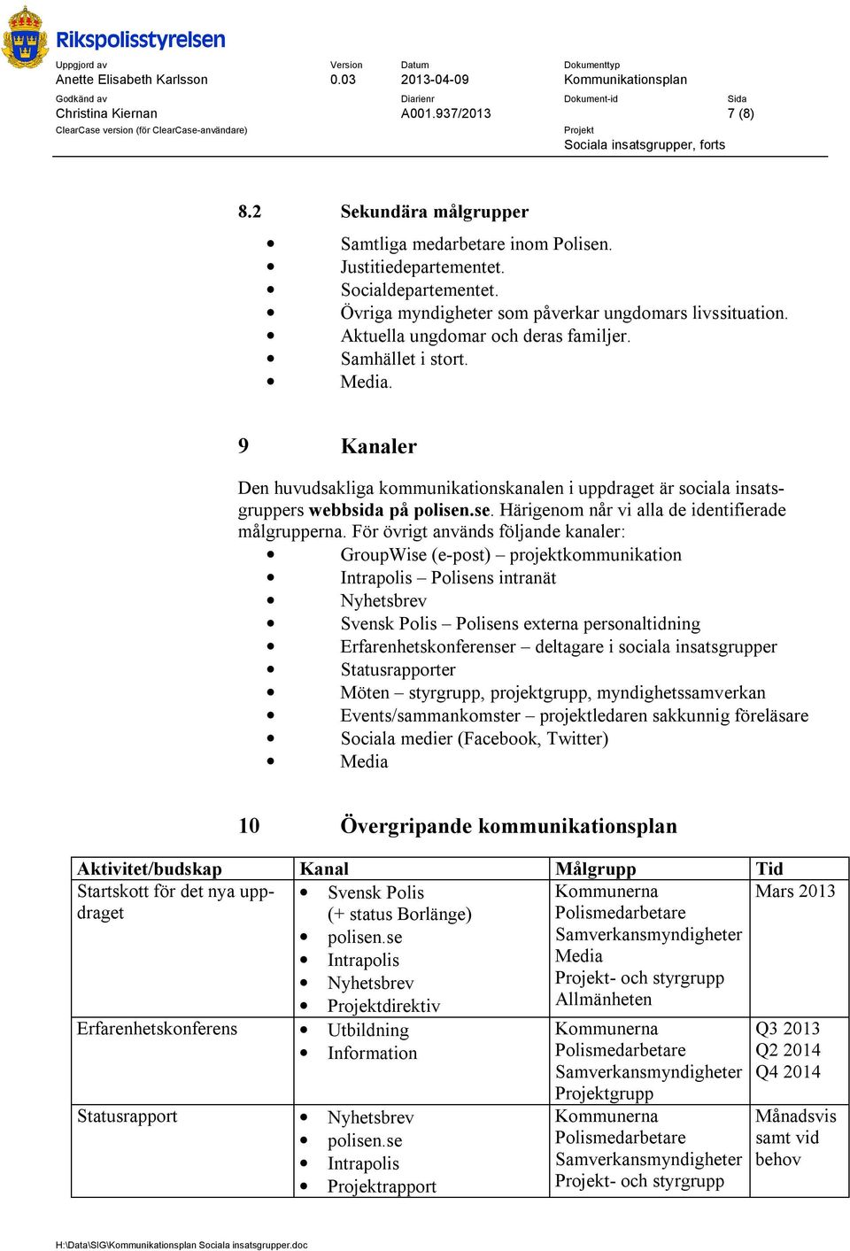 .se. Härigenom når vi alla de identifierade målgrupperna.