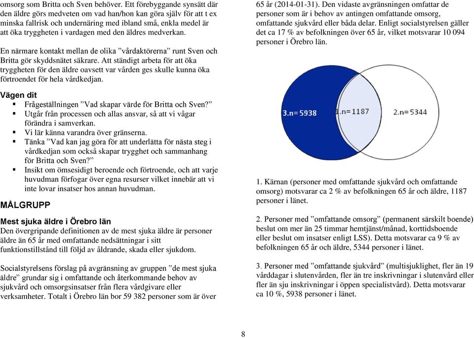 äldres medverkan. En närmare kontakt mellan de olika vårdaktörerna runt Sven och Britta gör skyddsnätet säkrare.