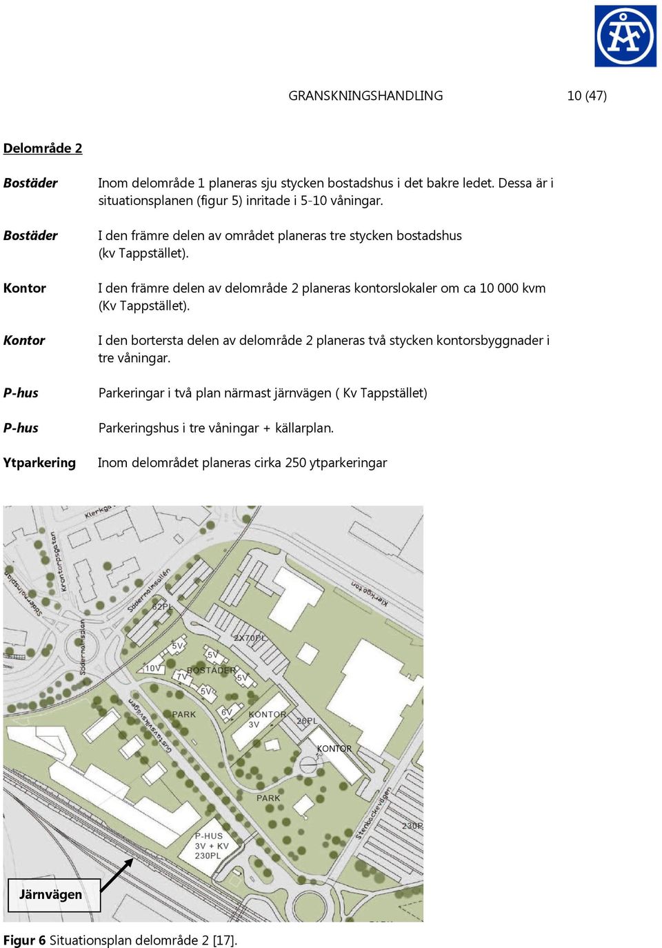 I den främre delen av delområde 2 planeras kontorslokaler om ca 10 000 kvm (Kv Tappstället).