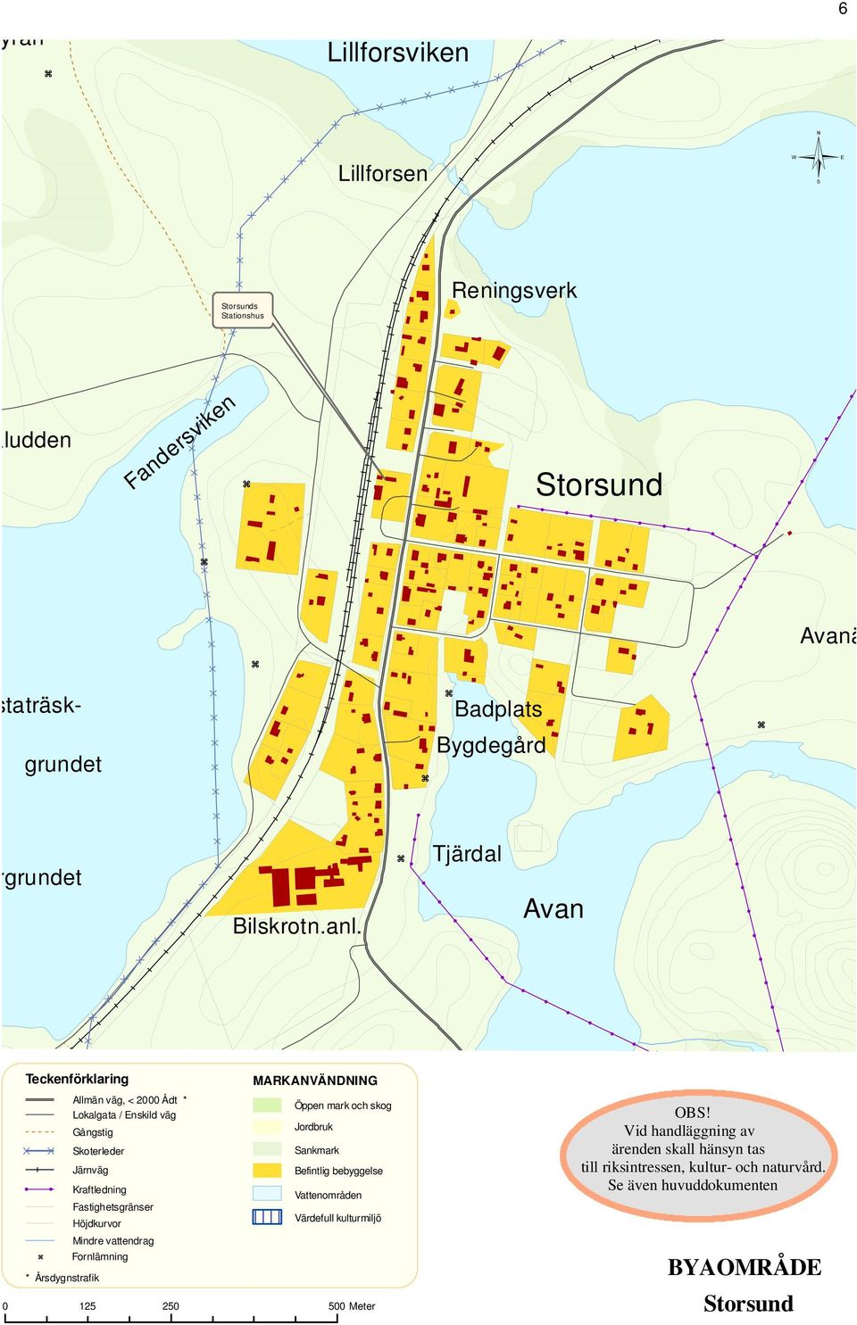 Tjärdal Storgrundet A Sankmark Skoterleder Befintlig bebyggelse Kraftledning Vattenområden Fastighetsgränser OBS Vid handläggning av ärenden skall hänsyn tas till