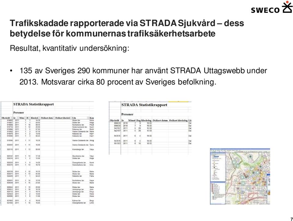STRADA Uttagswebb under 2013.