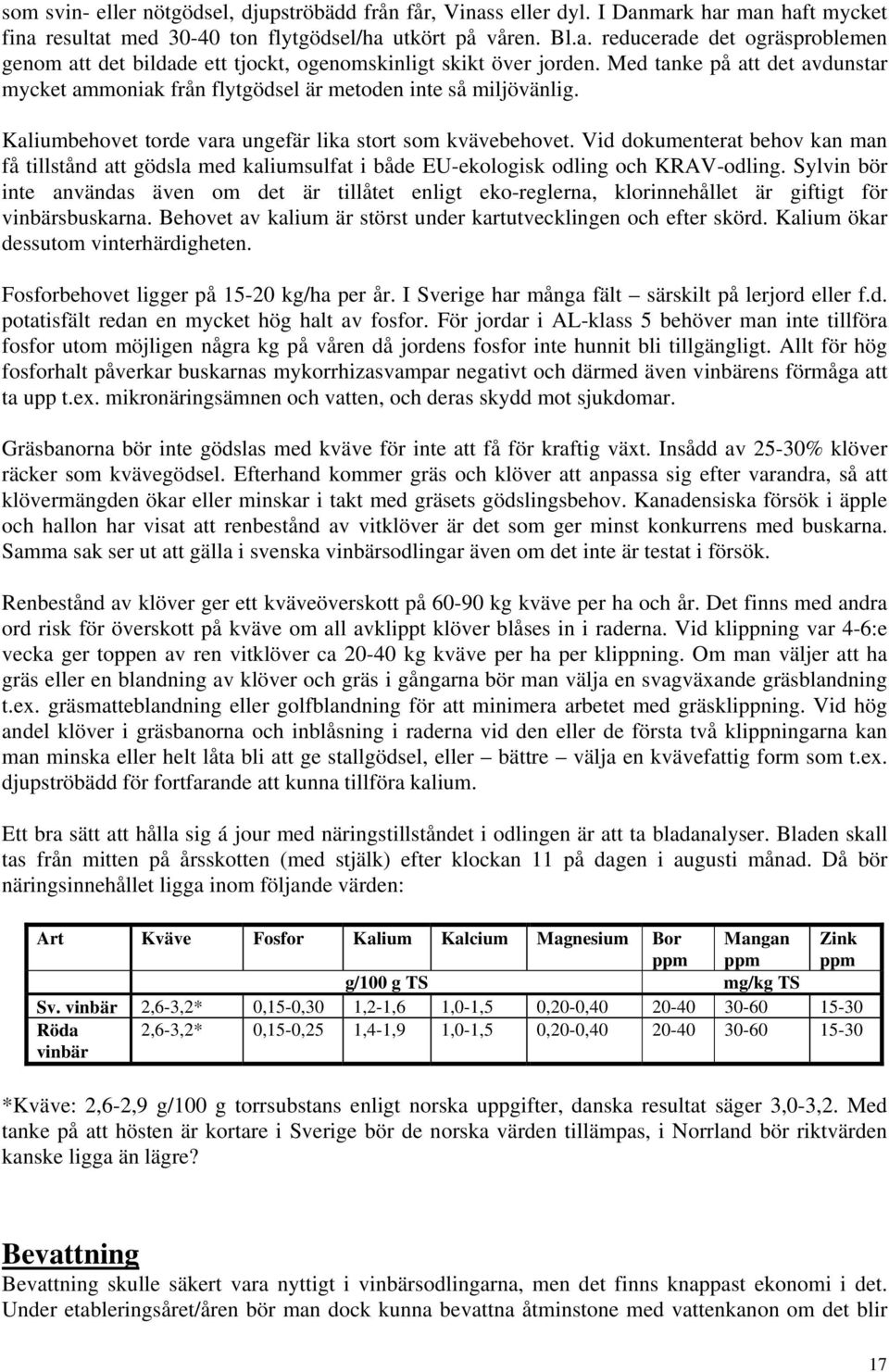 Vid dokumenterat behov kan man få tillstånd att gödsla med kaliumsulfat i både EU-ekologisk odling och KRAV-odling.