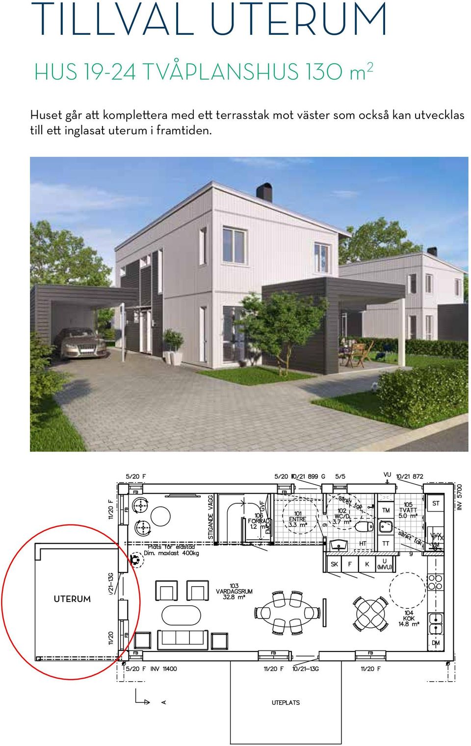 terrasstak mot väster som också kan