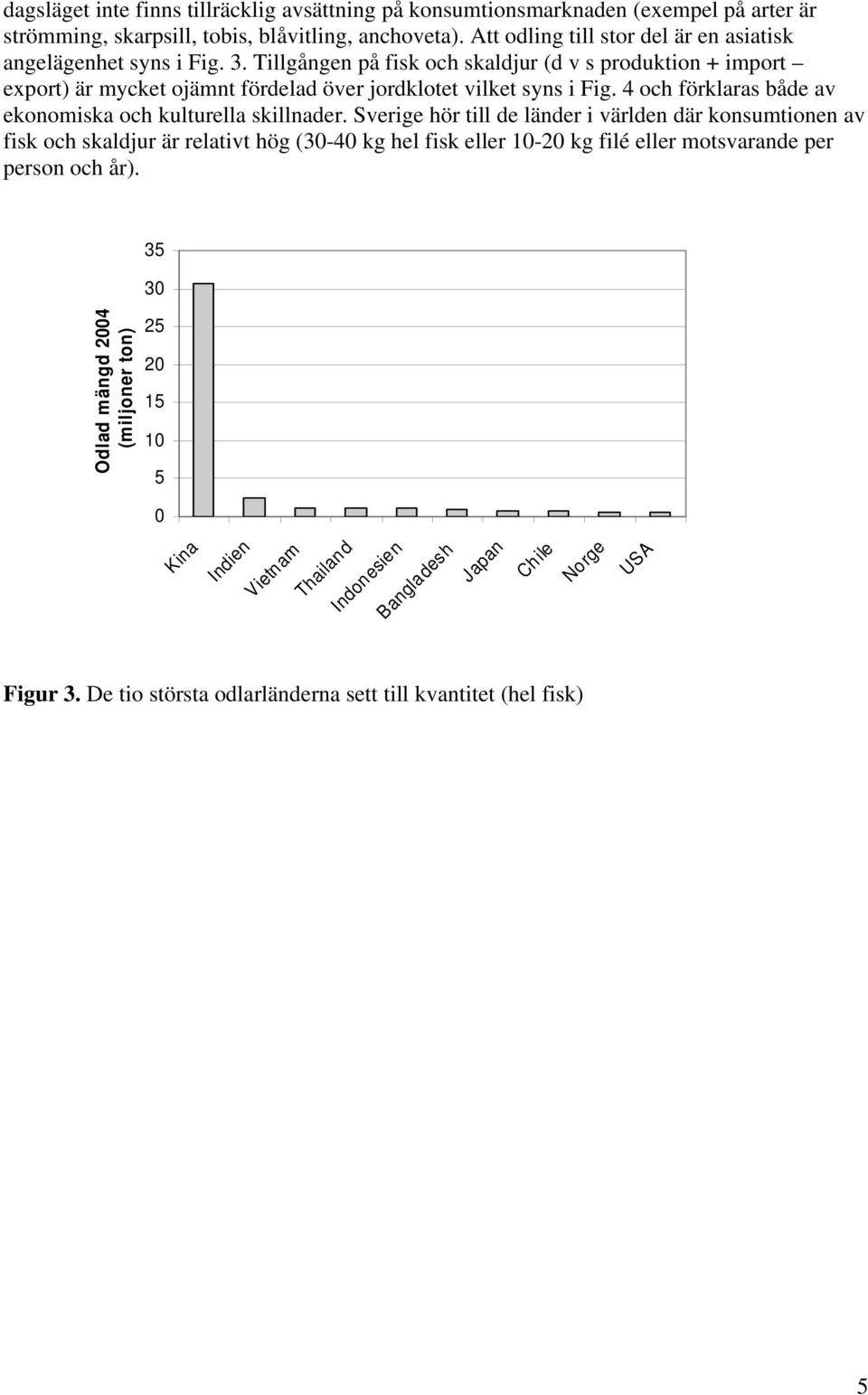 Tillgången på fisk och skaldjur (d v s produktion + import export) är mycket ojämnt fördelad över jordklotet vilket syns i Fig. 4 och förklaras både av ekonomiska och kulturella skillnader.