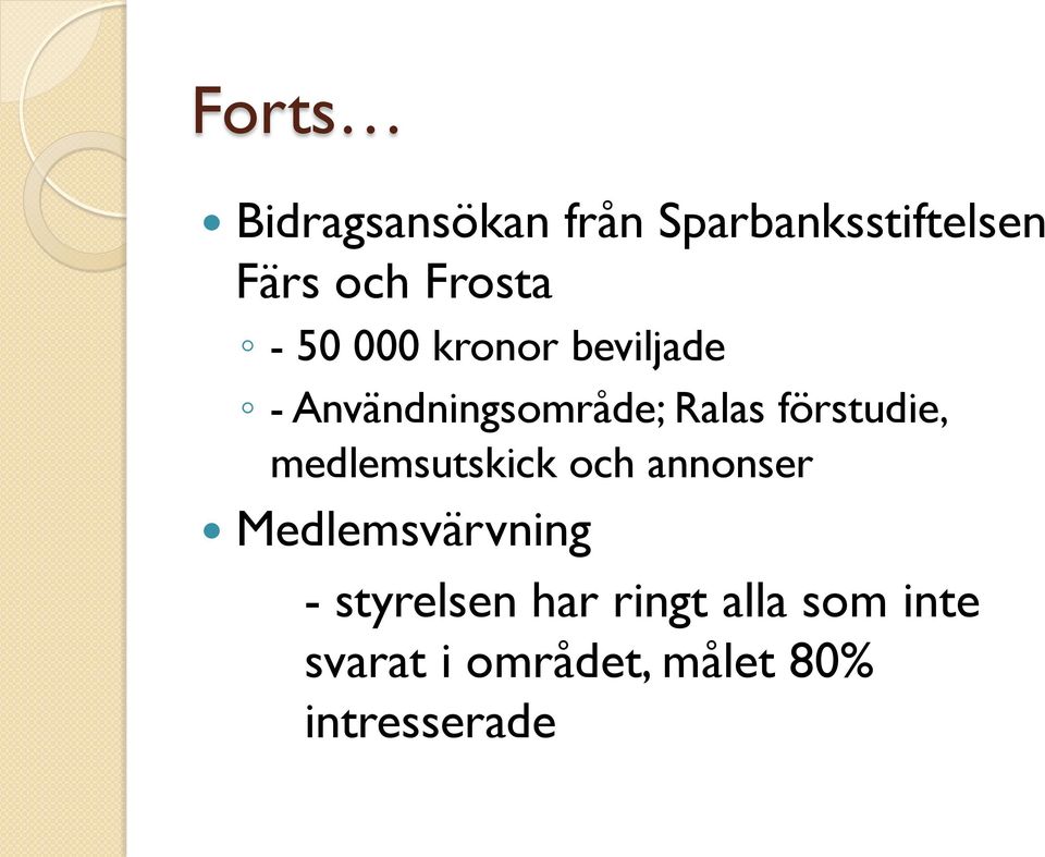 förstudie, medlemsutskick och annonser Medlemsvärvning -