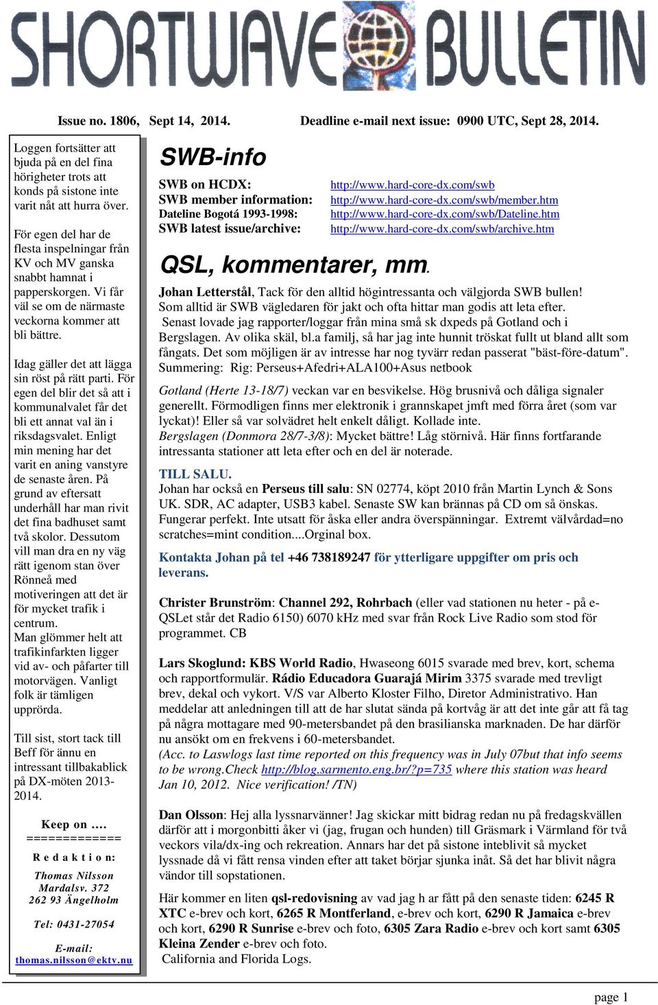 QSL, kommentarer, mm. - PDF Free Download
