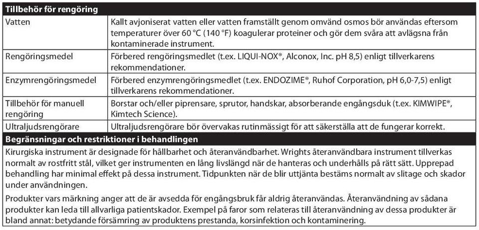Enzymrengöringsmedel Förbered enzymrengöringsmedlet (t.ex. ENDOZIME, Ruhof Corporation, ph 6,0-7,5) enligt tillverkarens rekommendationer.