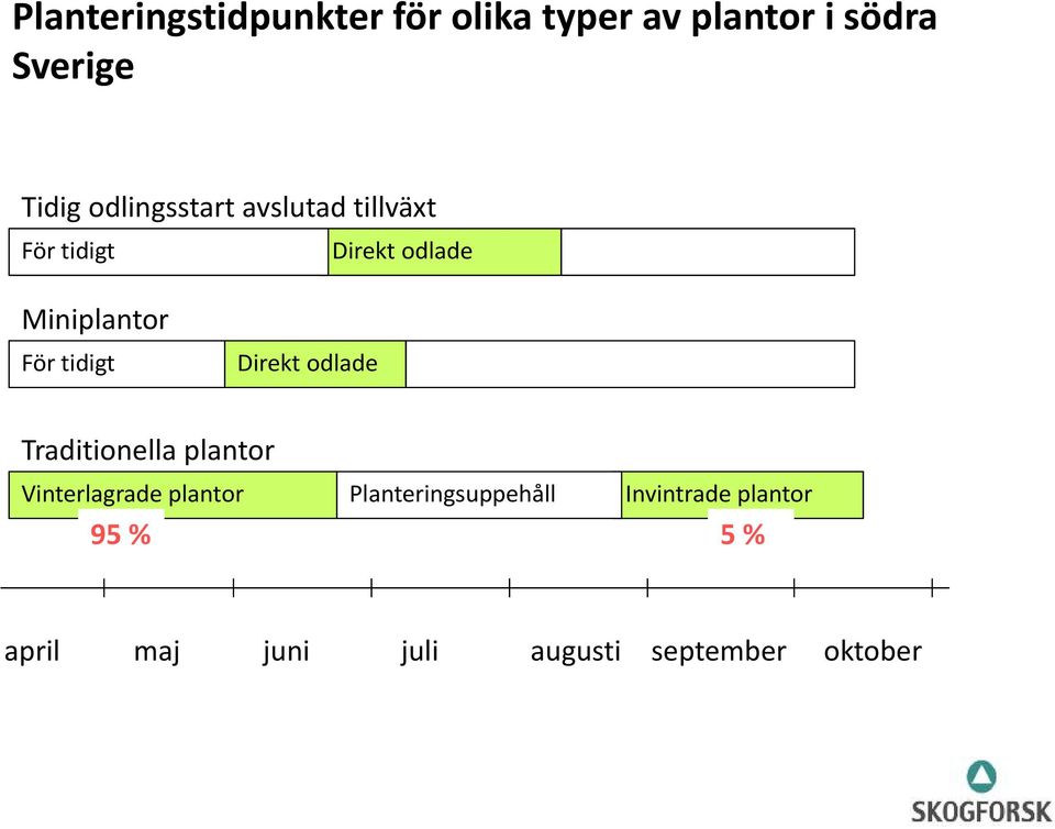 tidigt Direkt odlade Traditionella plantor Vinterlagrade plantor