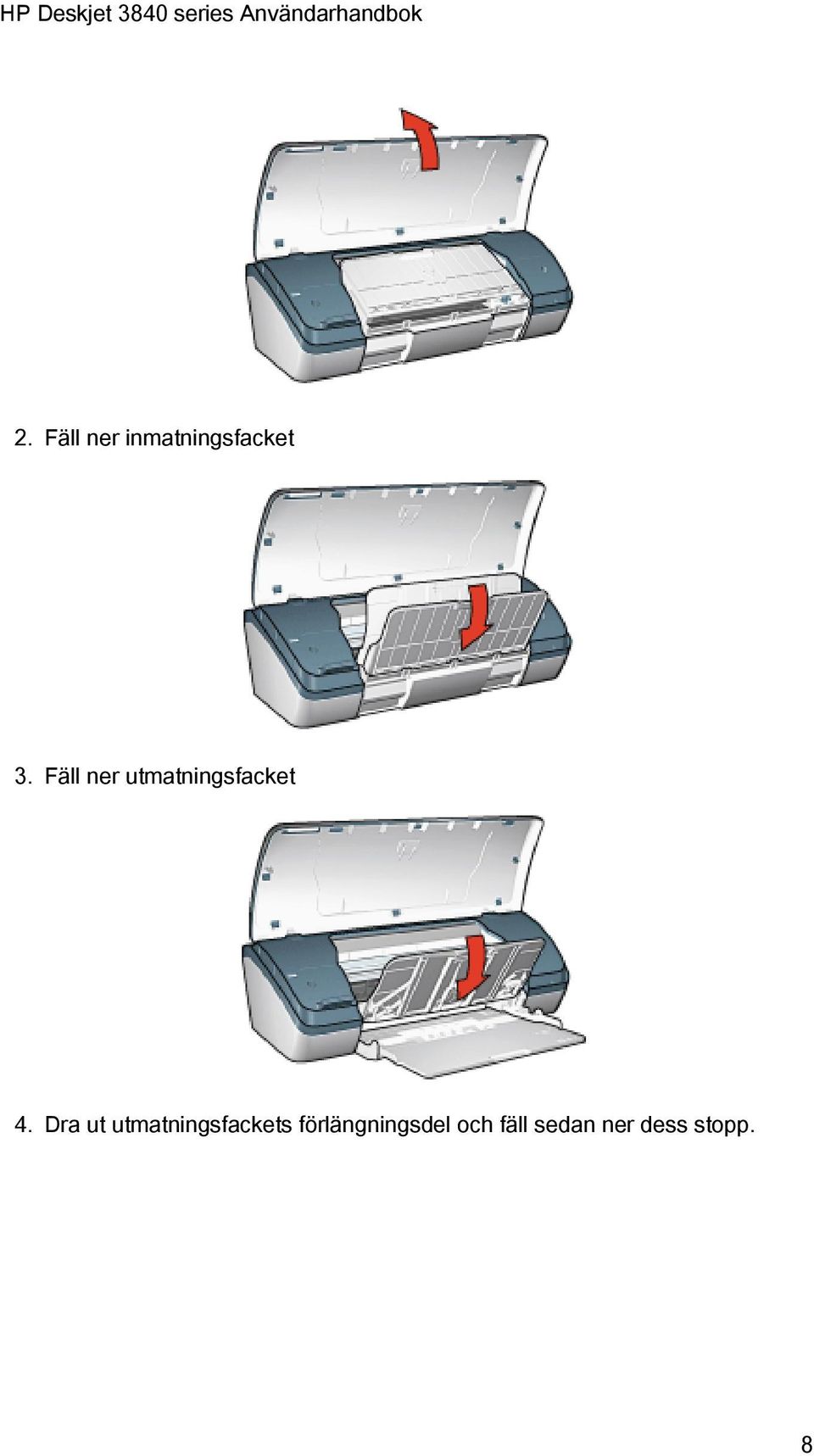 Dra ut utmatningsfackets