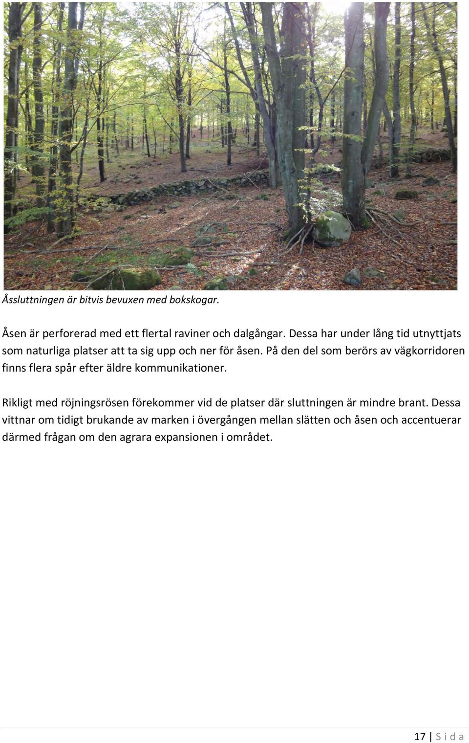 På den del som berörs av vägkorridoren finns flera spår efter äldre kommunikationer.