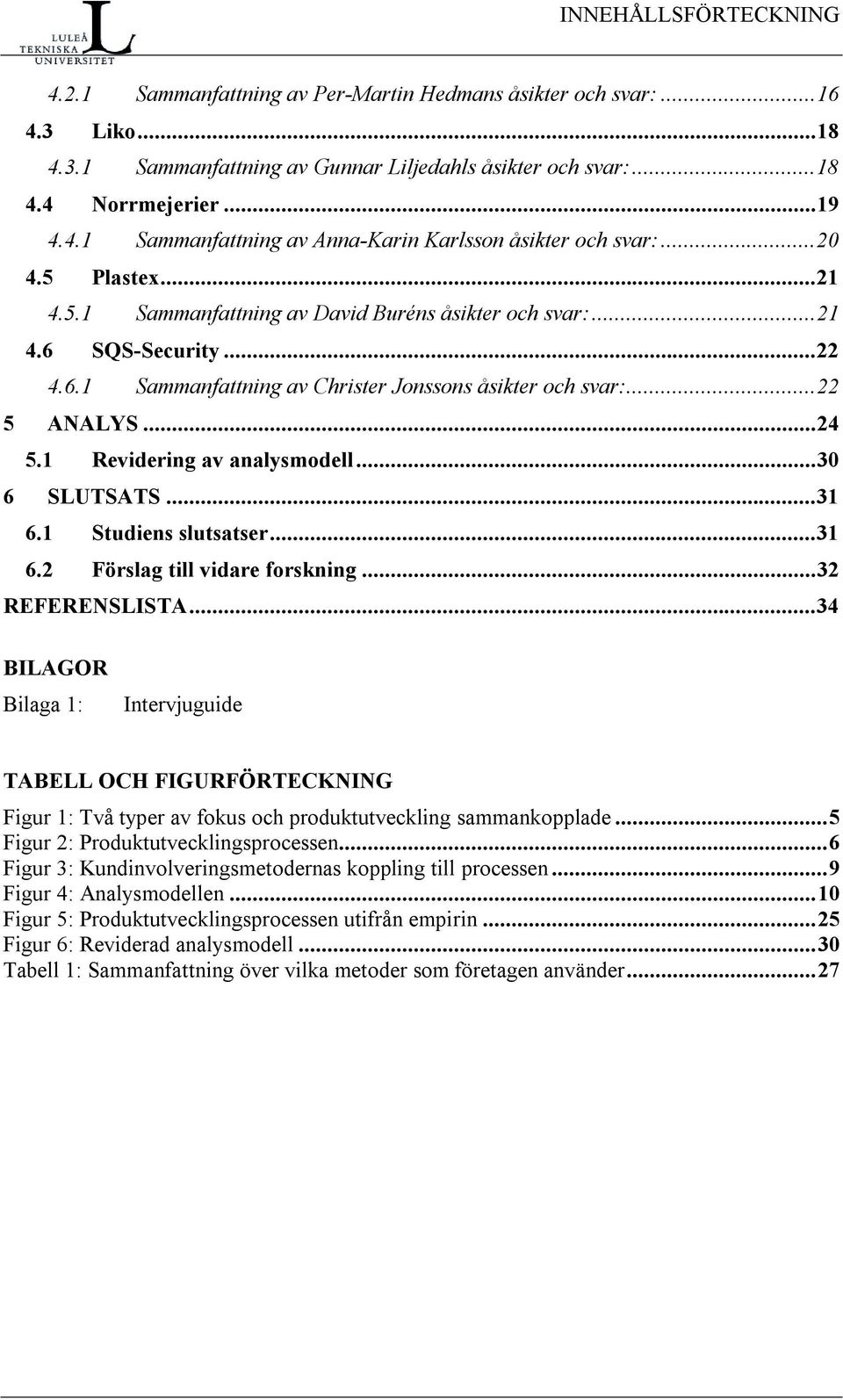 1 Revidering av analysmodell...30 6 SLUTSATS...31 6.1 Studiens slutsatser...31 6.2 Förslag till vidare forskning...32 REFERENSLISTA.