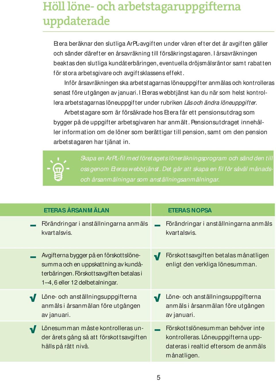 Inför årsavräkningen ska arbetstagarnas löneuppgifter anmälas och kontrolleras senast före utgången av januari.