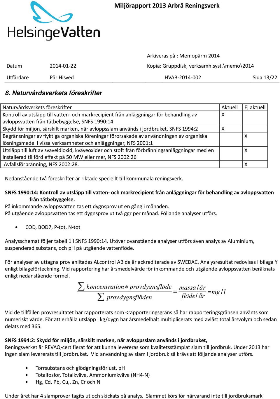 Skydd för miljön, särskilt marken, när avloppsslam används i jordbruket, SNFS 1994:2 Begränsningar av flyktiga organiska föreningar förorsakade av användningen av organiska lösningsmedel i vissa