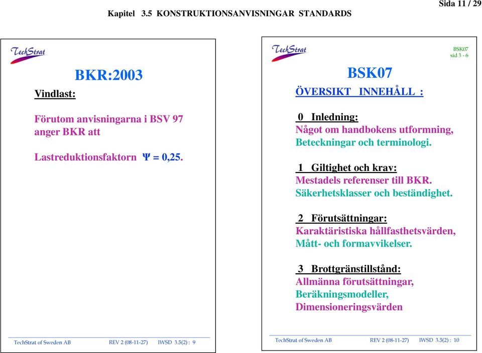 Säkerhetsklasser och beständighet. 2 Förutsättningar: Karaktäristiska hållfasthetsvärden, Mått- och formavvikelser.