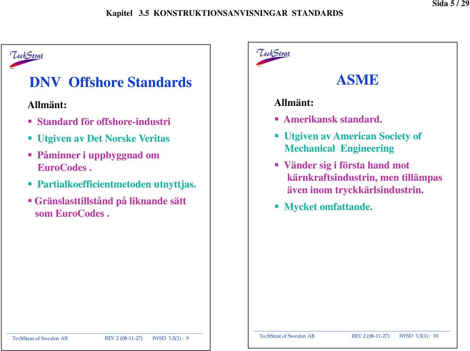 Utgiven av American Society of Mechanical Engineering Vänder sig i första hand mot kärnkraftsindustrin, men tillämpas även inom