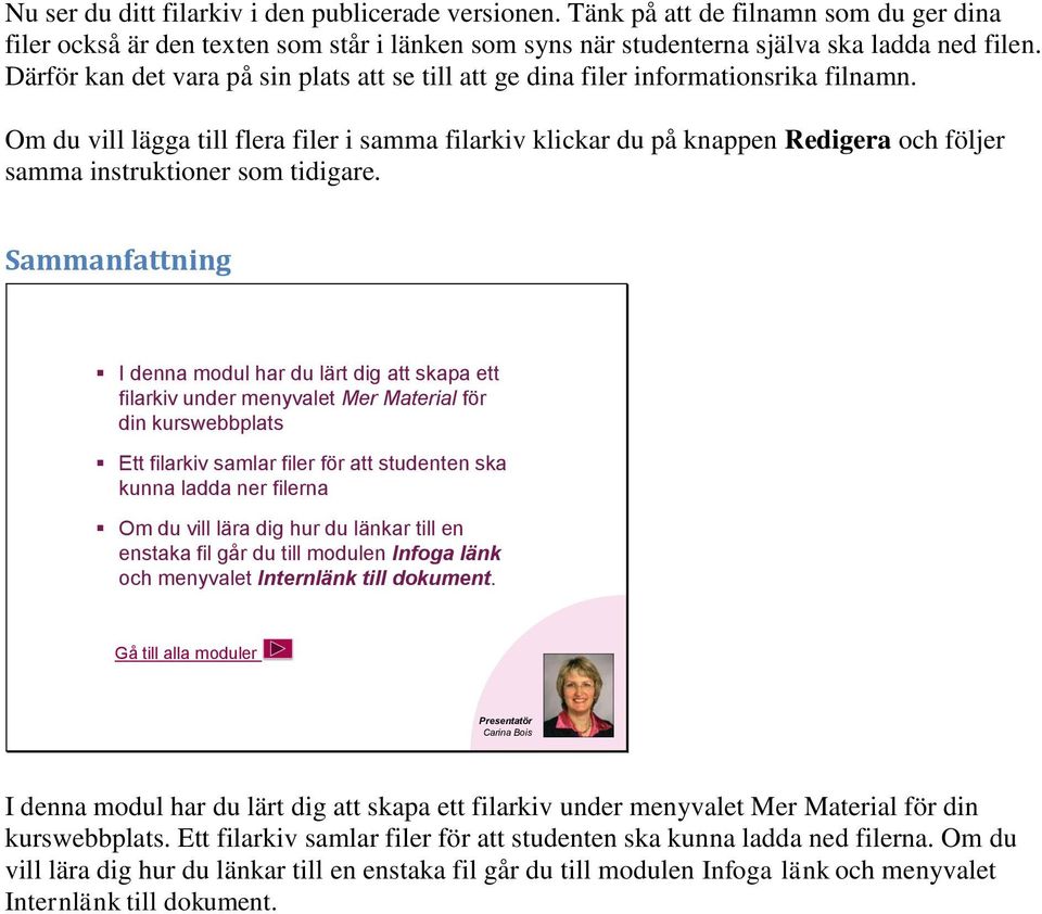 Om du vill lägga till flera filer i samma filarkiv klickar du på knappen Redigera och följer samma instruktioner som tidigare.