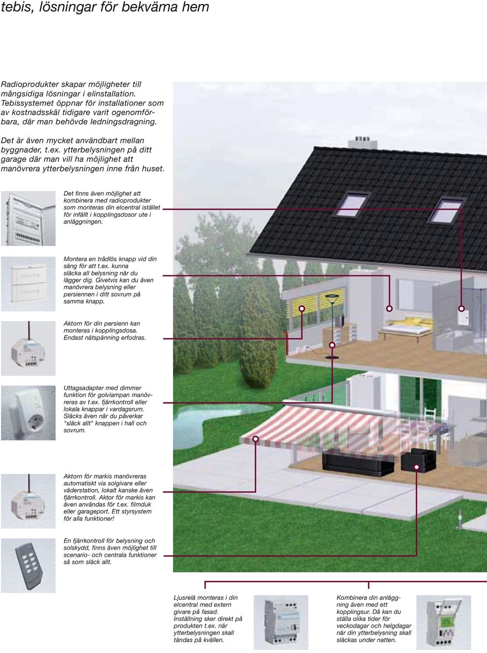 ytterbelysningen på ditt garage där man vill ha möjlighet att manövrera ytterbelysningen inne från huset.