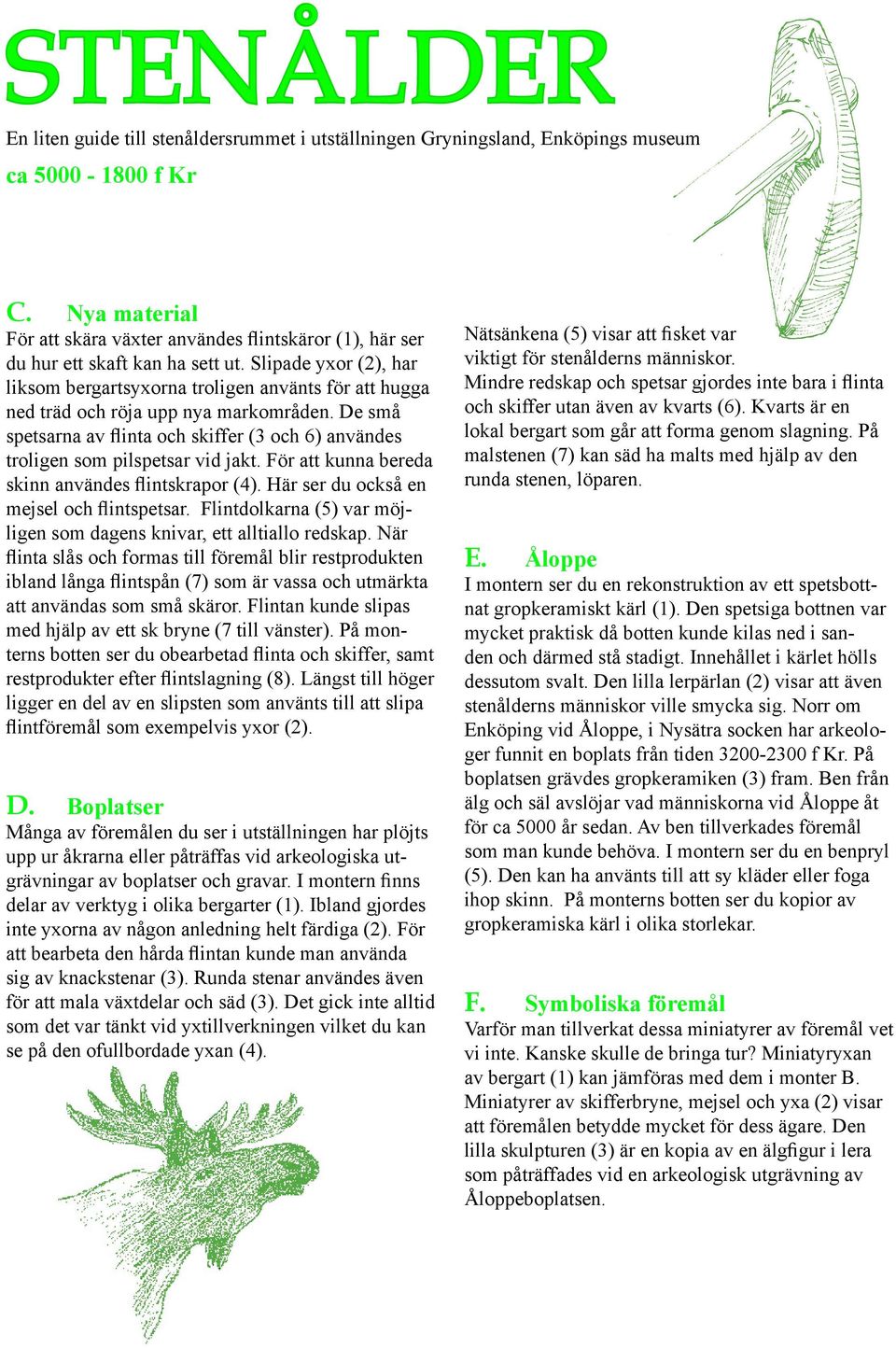 Slipade yxor (2), har liksom bergartsyxorna troligen använts för att hugga ned träd och röja upp nya markområden.
