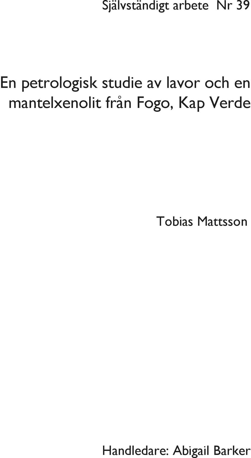 mantelxenolit från Fogo, Kap Verde