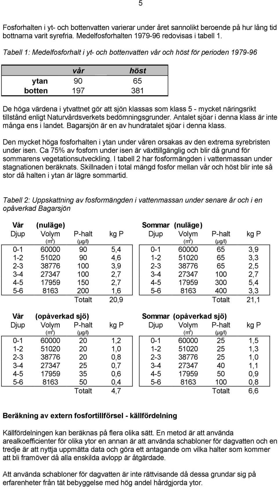 tillstånd enligt Naturvårdsverkets bedömningsgrunder. Antalet sjöar i denna klass är inte många ens i landet. Bagarsjön är en av hundratalet sjöar i denna klass.