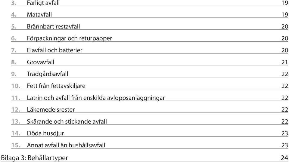 Latrin och avfall från enskilda avloppsanläggningar 22 12. Läkemedelsrester 22 13.