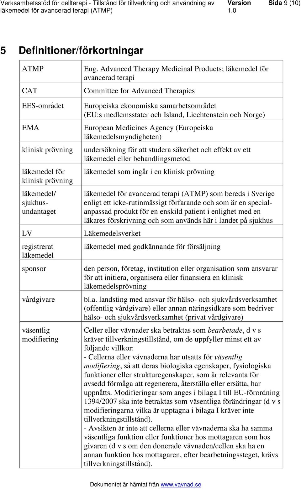 Advanced Therapy Medicinal Products; läkemedel för avancerad terapi Committee for Advanced Therapies Europeiska ekonomiska samarbetsområdet (EU:s medlemsstater och Island, Liechtenstein och Norge)