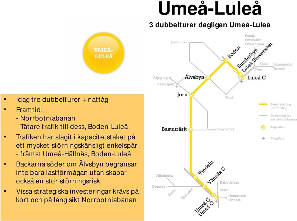 Backarna söder om Älvsbyn begränsar inte bara lastförmågan utan skapar också en stor störningsrisk Vissa