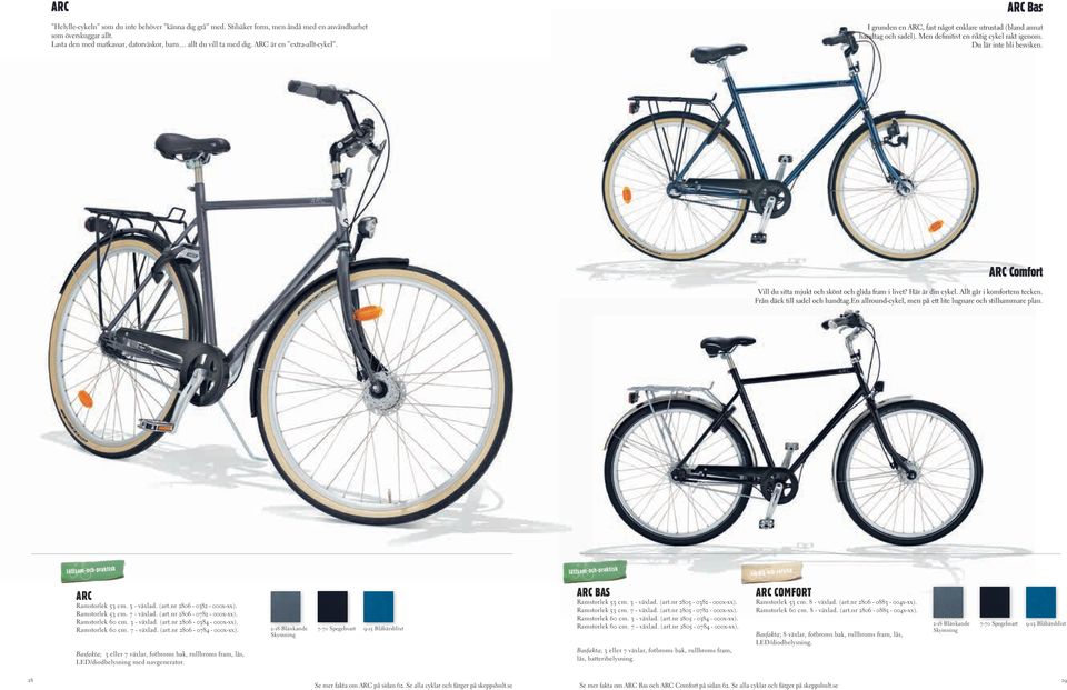 ARC Comfort Vill du sitta mjukt och skönt och glida fram i livet? Här är din cykel. Allt går i komfortens tecken. Från däck till sadel och handtag.