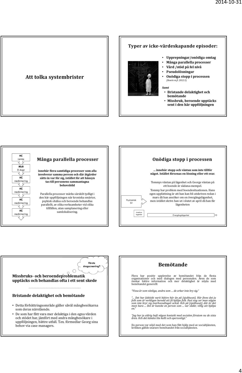 samtidiga processer som alla involverar samma person och där åtgärder sätts in var för sig, istället för att hänsyn tas till personens sammantagna behovsbild Parallella processer märks särskilt