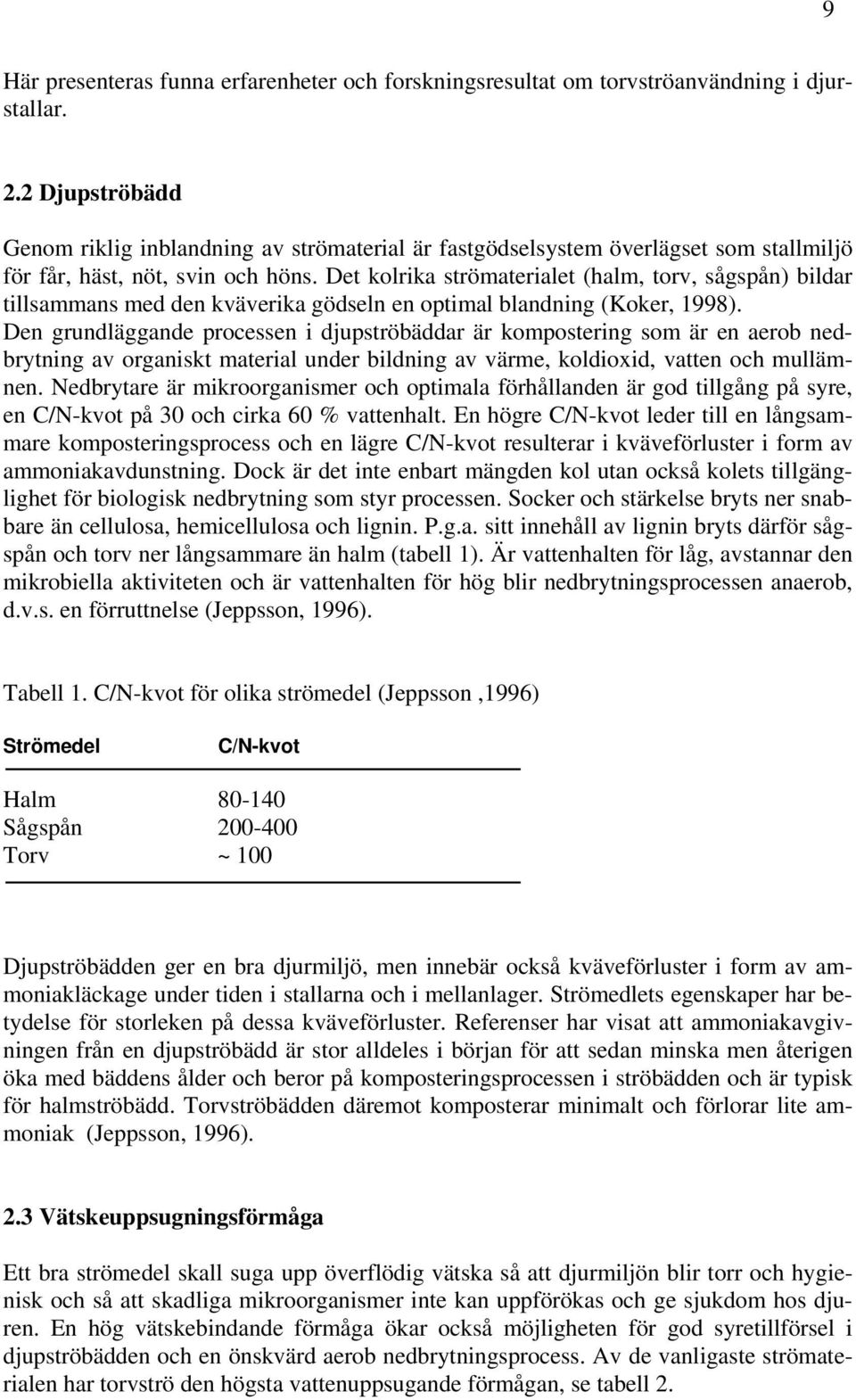 Det kolrika strömaterialet (halm, torv, sågspån) bildar tillsammans med den kväverika gödseln en optimal blandning (Koker, 1998).