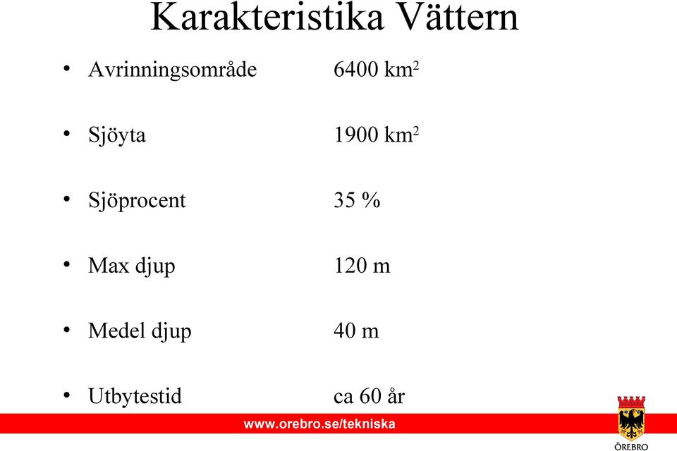 1900 km2 Sjöprocent 35 % Max