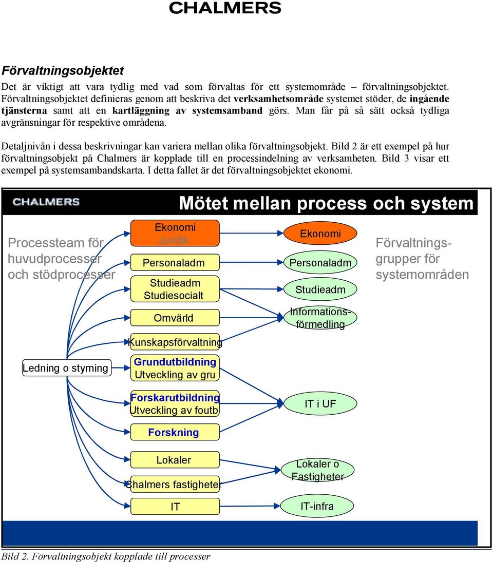 Man får på så sätt också tydliga avgränsningar för respektive områdena. Detaljnivån i dessa beskrivningar kan variera mellan olika förvaltningsobjekt.