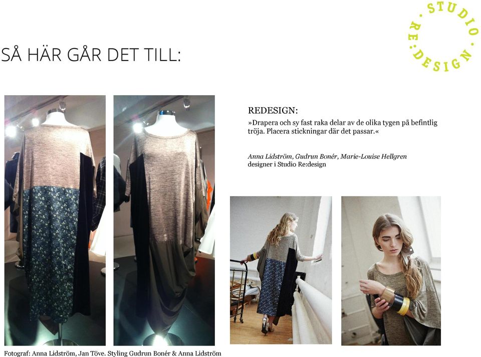 «anna Lidström, Gudrun Bonér, Marie-Louise Hellgren designer i