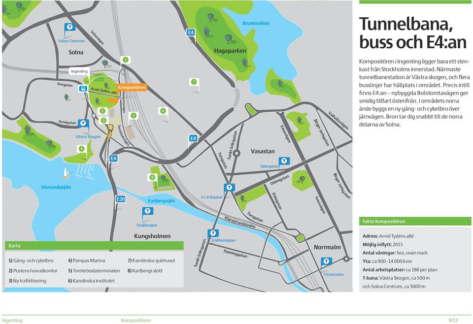 Precis intill finns E4:an nybyggda Bolstomtavägen ger smidig tillfart österifrån. I områdets norra ände byggs en ny gång- och cykelbro över järnvägen.