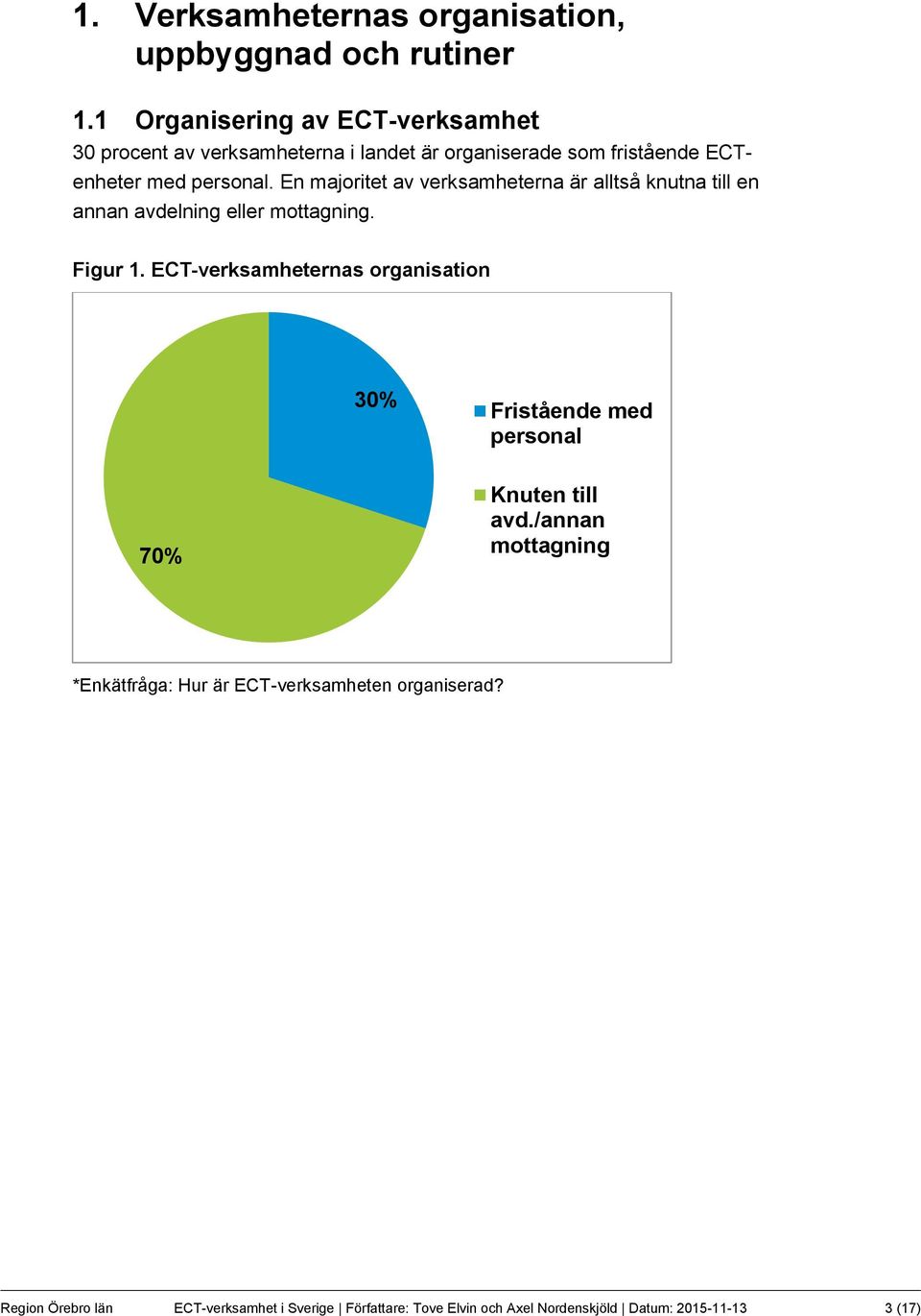 En majoritet av verksamheterna är alltså knutna till en annan avdelning eller mottagning. Figur 1.