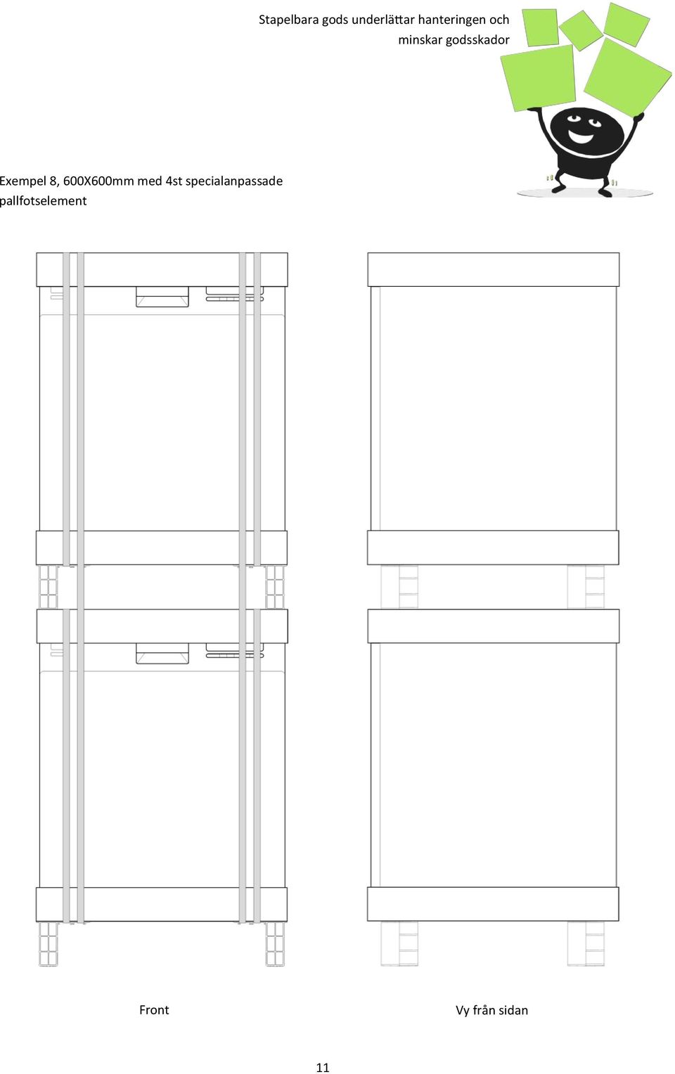 Exempel 8, 600X600mm med 4st
