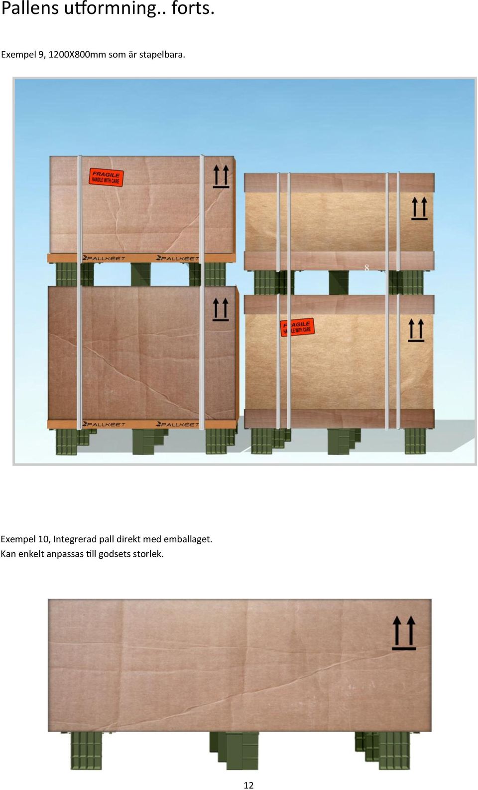 Exempel 10, Integrerad pall direkt med