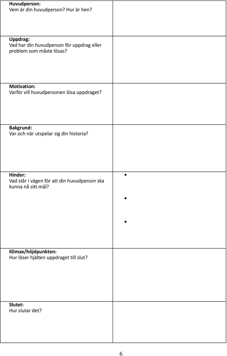 Motivation: Varför vill huvudpersonen lösa uppdraget?