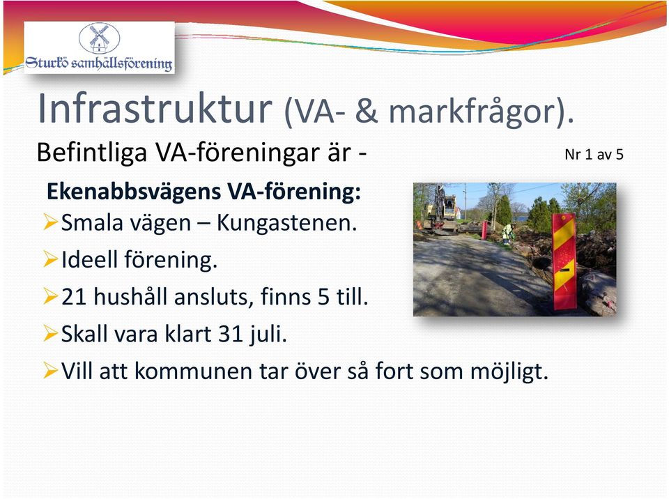 förening: Smala vägen Kungastenen. Ideell förening.