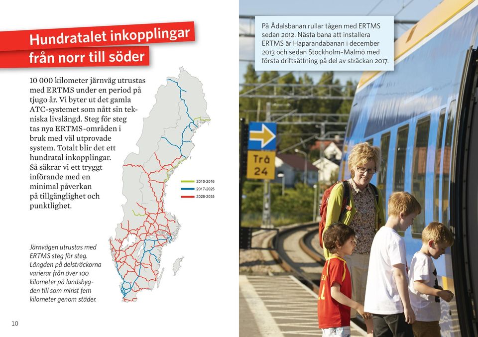 10 000 kilometer järnväg utrustas med ERTMS under en period på tjugo år. Vi byter ut det gamla ATC-systemet som nått sin tekniska livslängd.