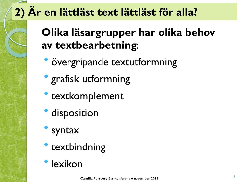 textbearbetning: övergripande textutformning