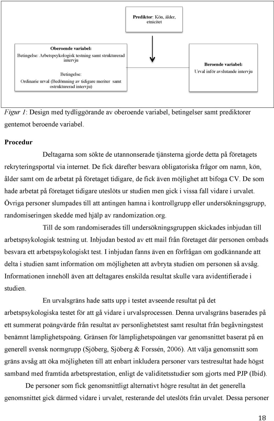 Procedur Deltagarna som sökte de utannonserade tjänsterna gjorde detta på företagets rekryteringsportal via internet.