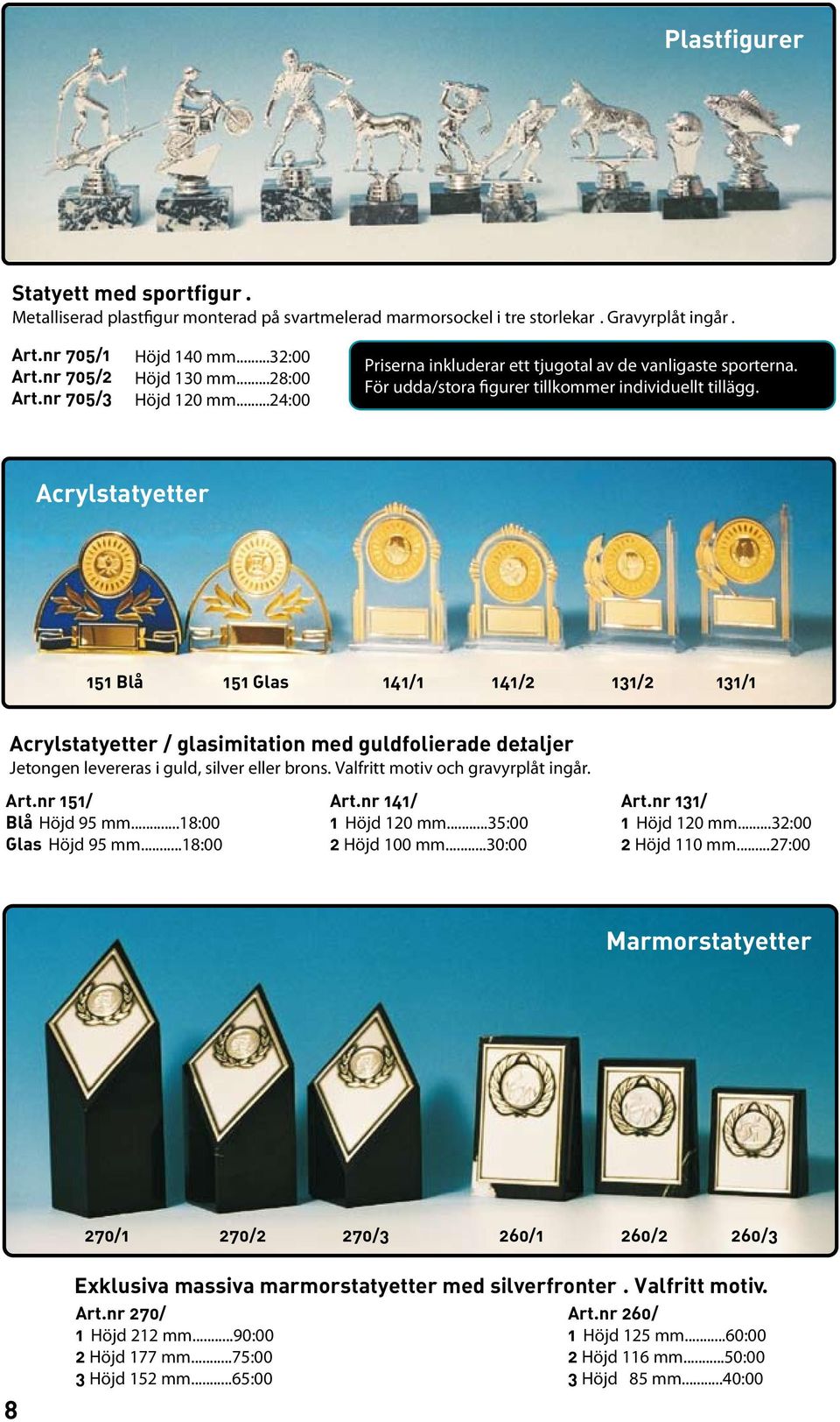 . Jetongen levereras i guld, silver eller brons. Valfritt motiv och gravyrplåt ingår. Höjd 95 mm...18:00 Höjd 95 mm...18:00 Höjd 120 mm.