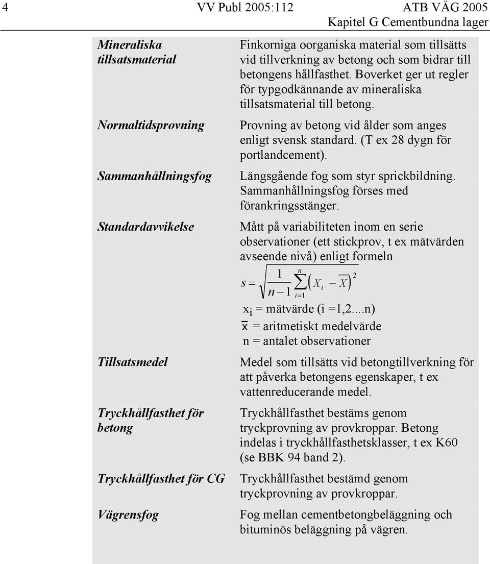 Boverket ger ut regler för typgodkännande av mineraliska tillsatsmaterial till betong. Provning av betong vid ålder som anges enligt svensk standard. (T ex 28 dygn för portlandcement).