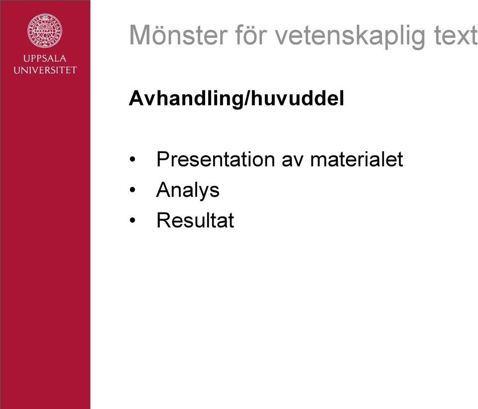 Avhandling/huvuddel