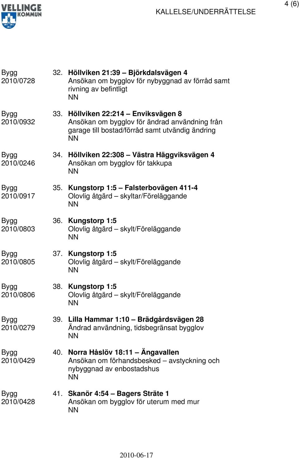 Höllviken 22:214 Enviksvägen 8 Ansökan om bygglov för ändrad användning från garage till bostad/förråd samt utvändig ändring 34.