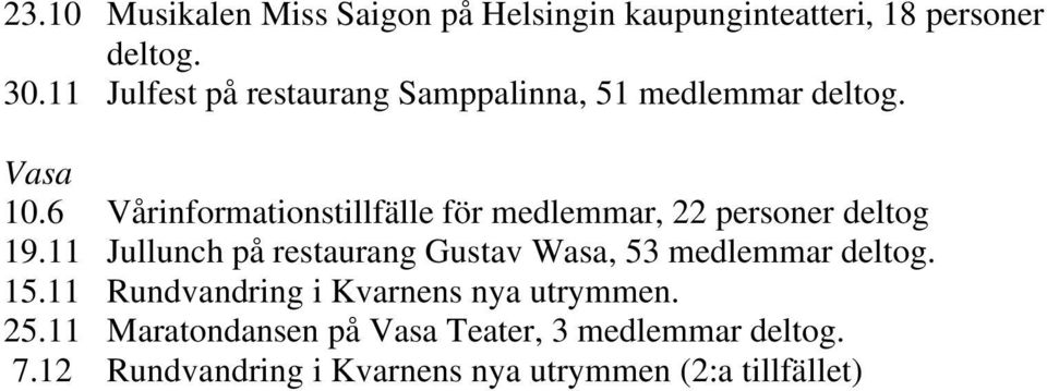 6 Vårinformationstillfälle för medlemmar, 22 personer deltog 19.
