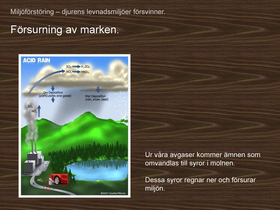 omvandlas till syror i molnen.